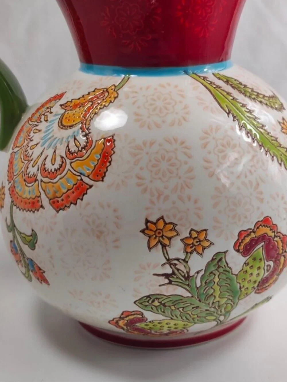 Artistic Accents Coastline Imports Reddish Orange Floral Vase 10